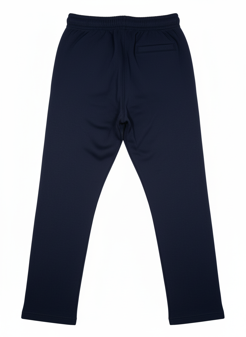 Classic Navy Blue Performance Knit Joggers / Casual Knit Trousers