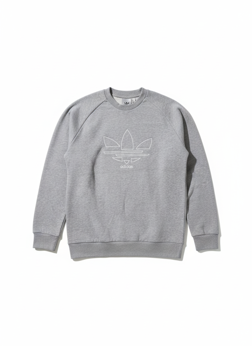Adids Originals Grey Heather Trefol Outline Sweatshirt (Unisex)