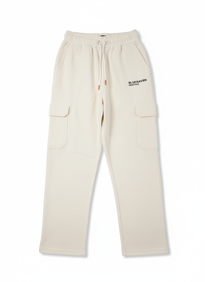 Blue Raven Essentials Beige Waffle Knit Cargo