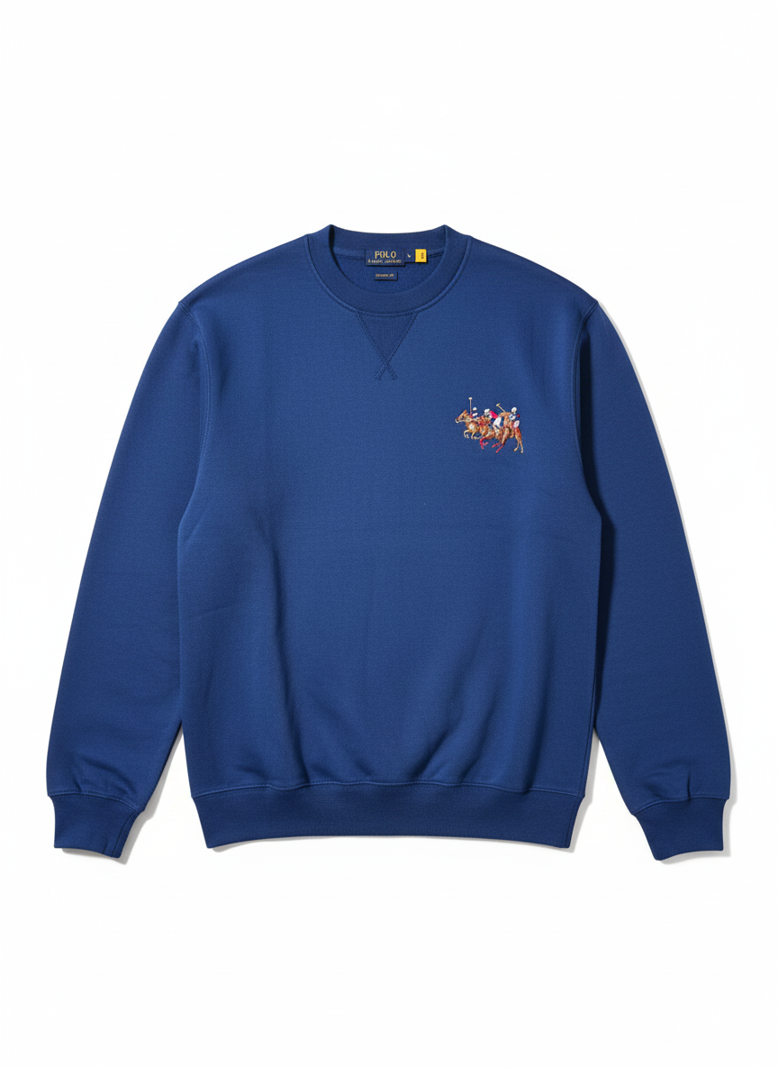 Plo  Royal Blue Fleece Sweatshirt with Embroidered Plo Players