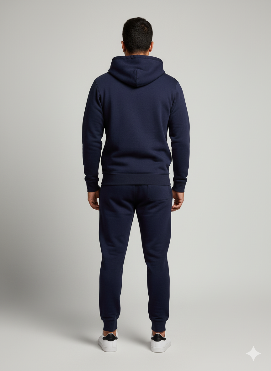 Plo Navy Blue e Full Zip Hoodie & Jogger Tracksuit Set