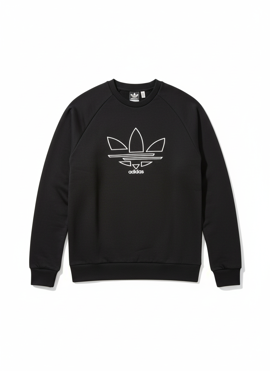 Adids Originals Black Trefol Outline Sweatshirt (Unisex)
