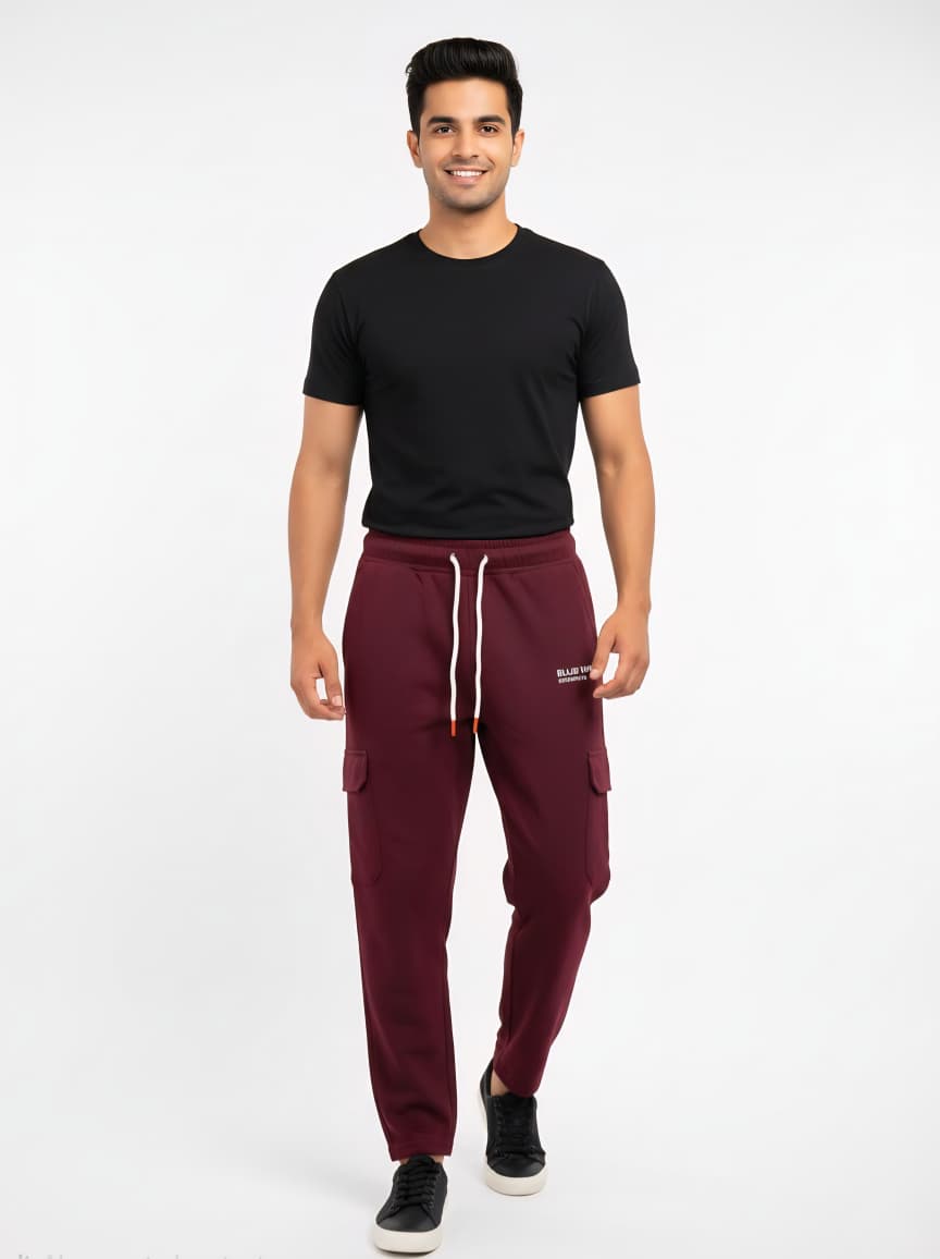Blue Raven Essentials Burgundy  Cargo Joggers / Trouser