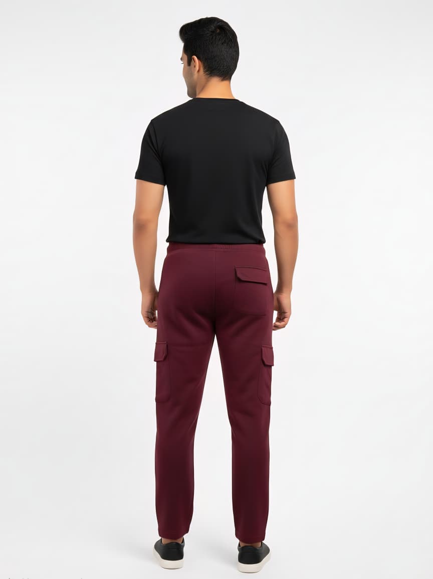 Blue Raven Essentials Burgundy  Cargo Joggers / Trouser