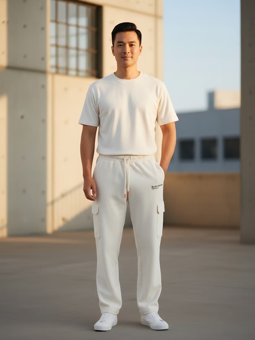 Blue Raven Essentials Beige Waffle Knit Cargo