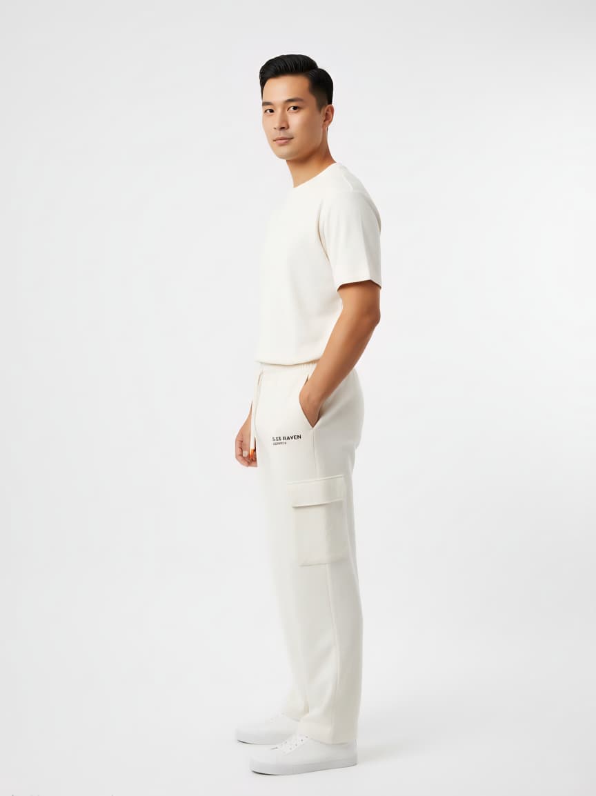 Blue Raven Essentials Beige Waffle Knit Cargo